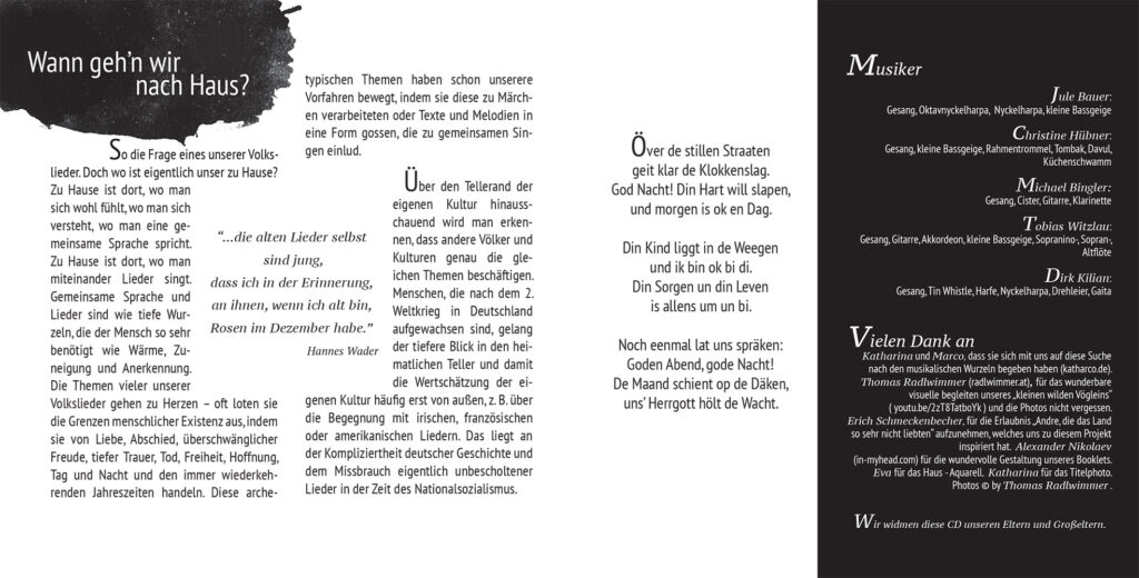 CD und Bookletdesign für die Band Herzgespann